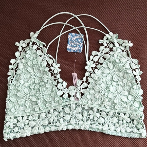 Free People Miss Dazie Bralette Mint Size L - Picture 2 of 3